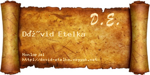 Dávid Etelka névjegykártya